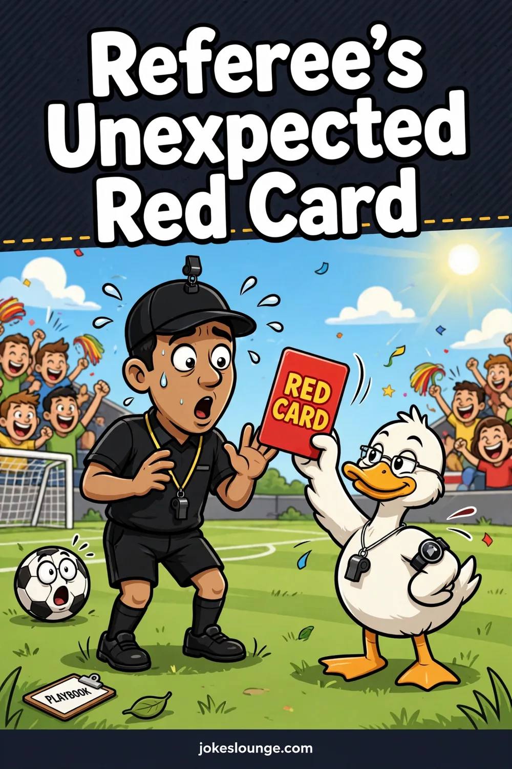 Referee’s Unexpected Red Card - funny illustration