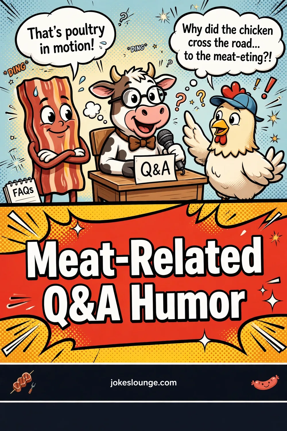 Meat-Related Q&A Humor - funny illustration