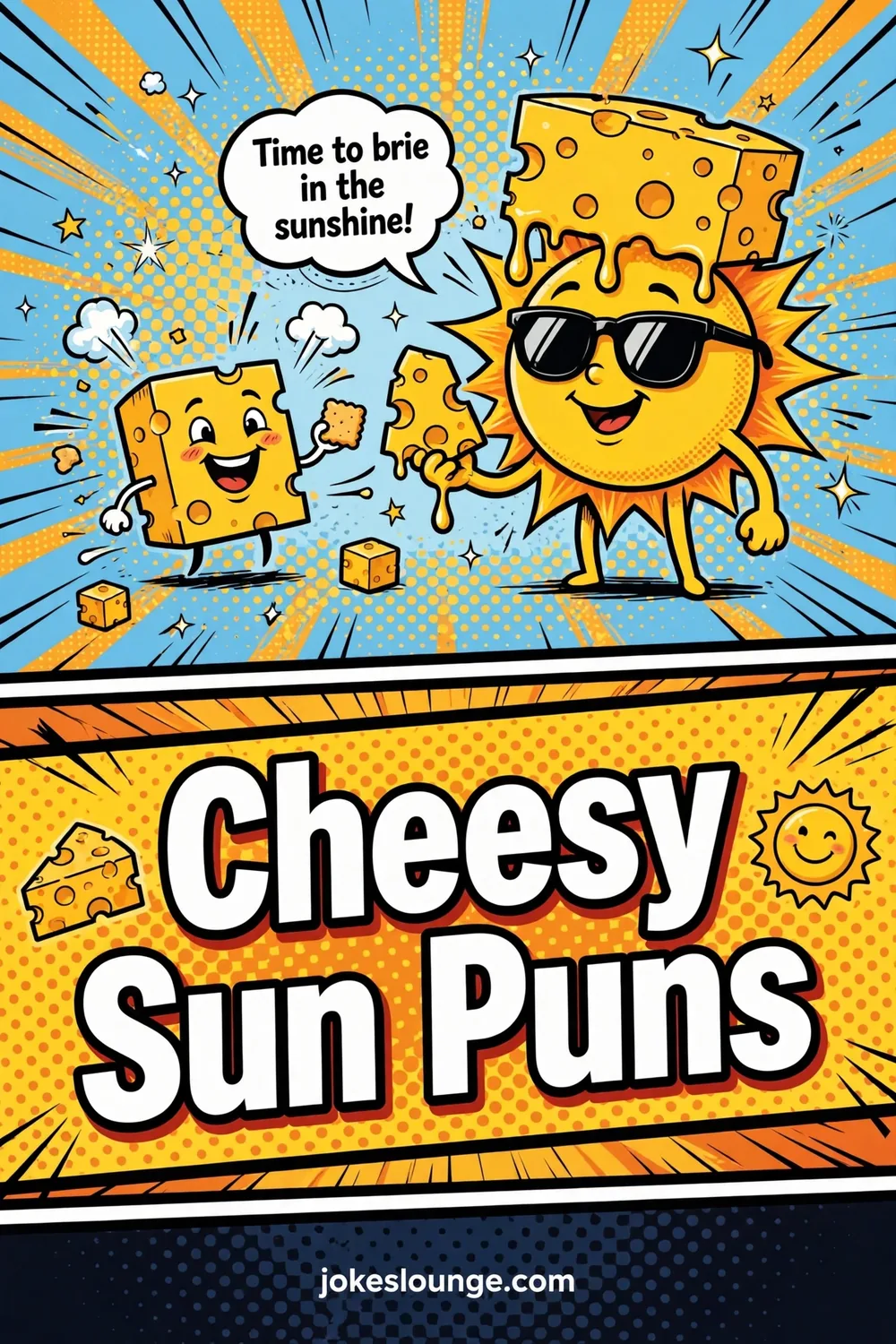 Cheesy Sun Puns - funny illustration