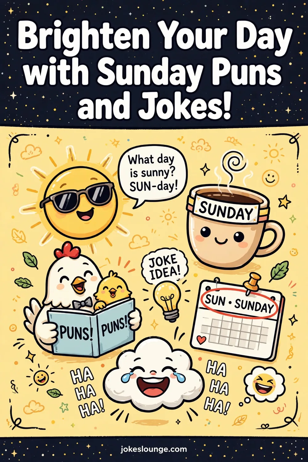 Brighten Your Day with Sunday Puns and Jokes! - funny illustration
