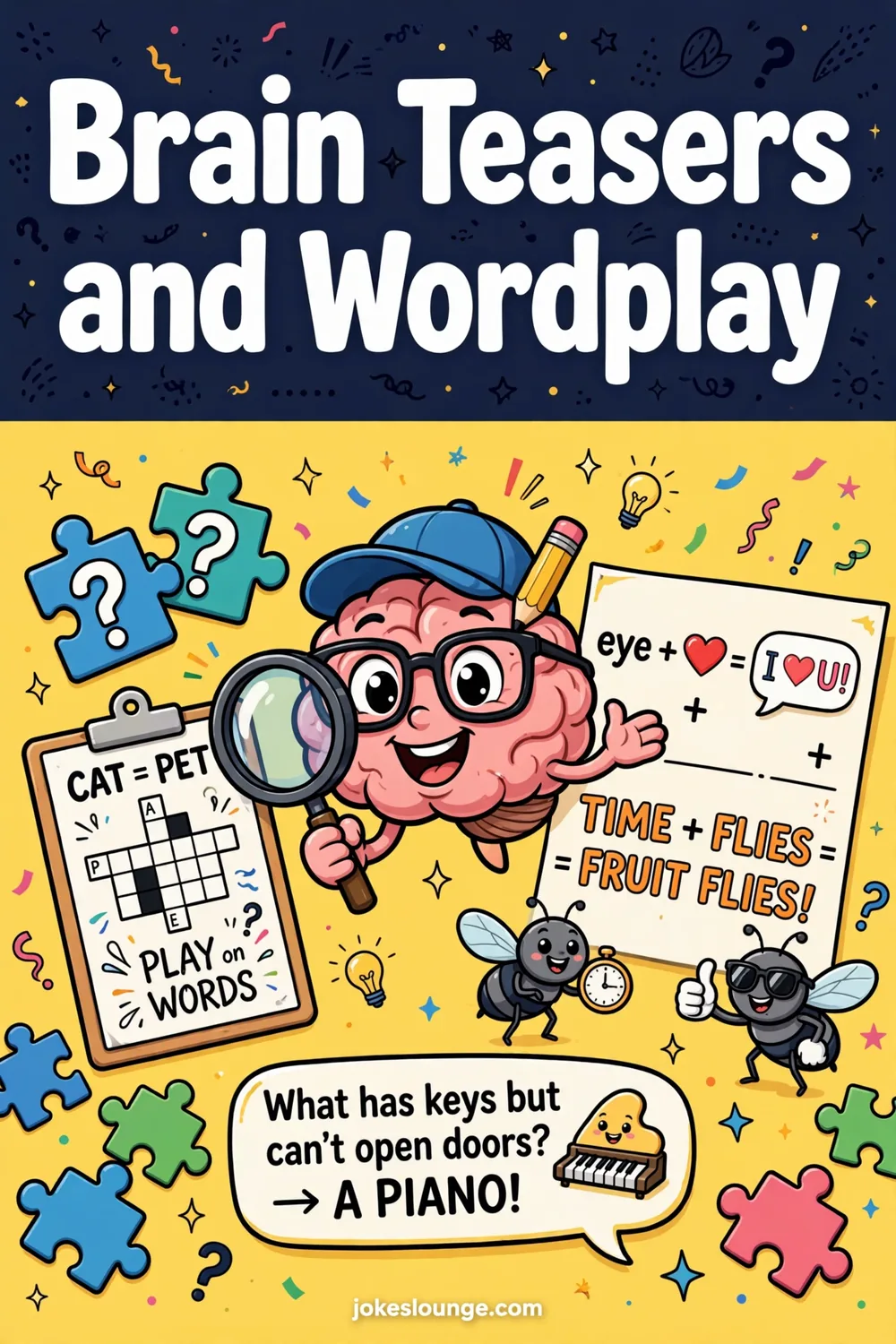 Brain Teasers and Wordplay - funny illustration