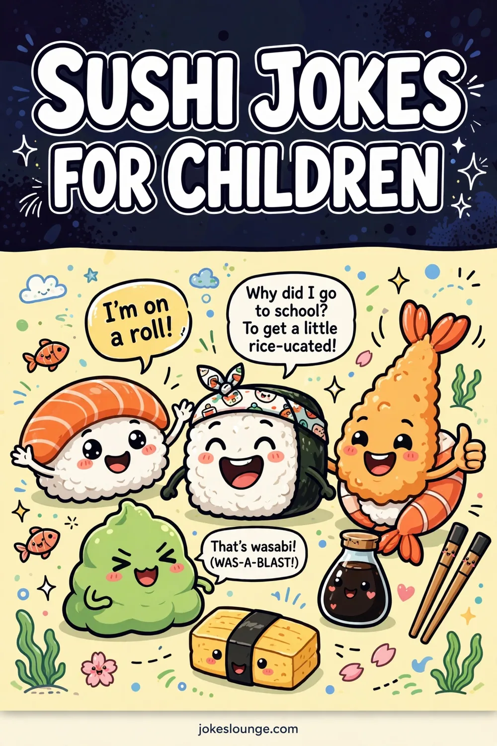 Sushi Jokes for Children - funny illustration