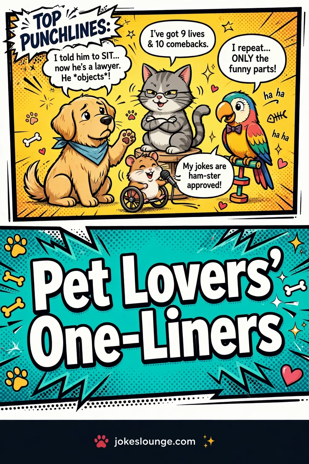Pet Lovers’ One-Liners - funny illustration