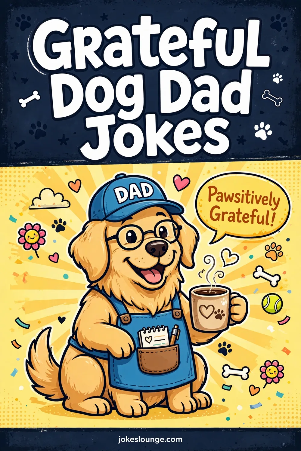 Grateful Dog Dad Jokes - funny illustration