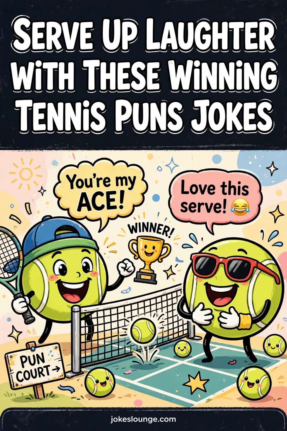 Serve Up Laughter with These Winning Tennis Puns and Jokes! - funny illustration