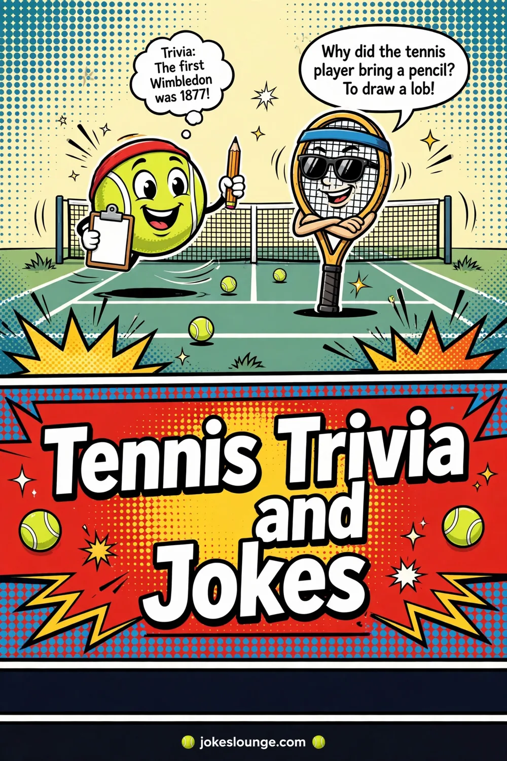 Tennis Trivia and Jokes - funny illustration