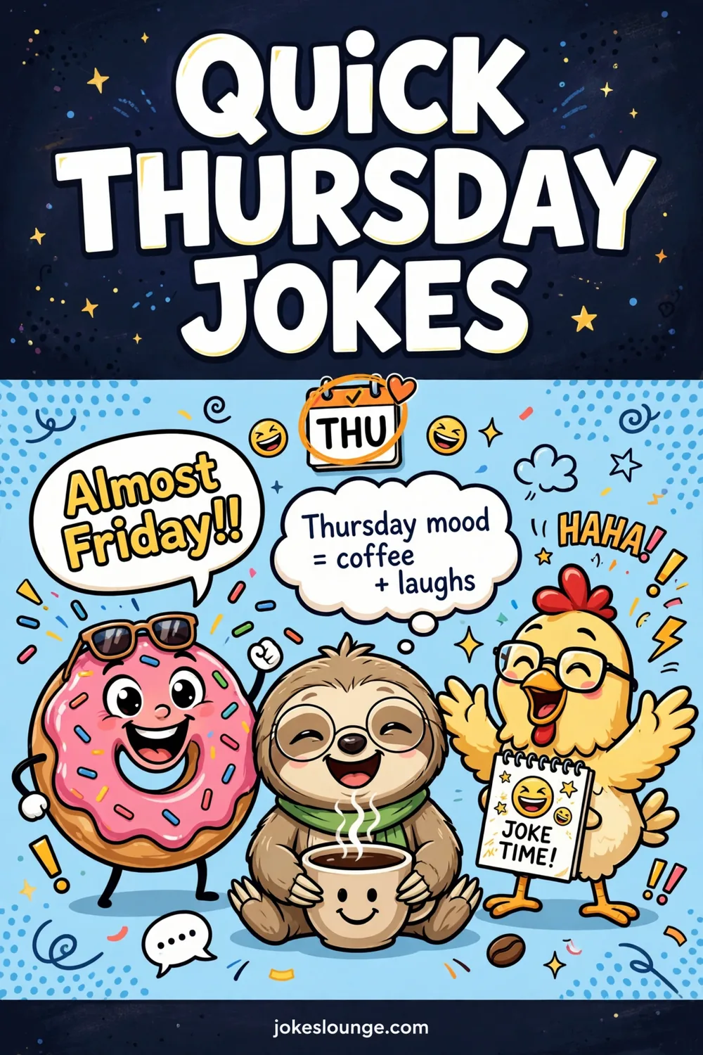 Thursday Puns and Jokes to Brighten Your Mood Instantly! - funny illustration