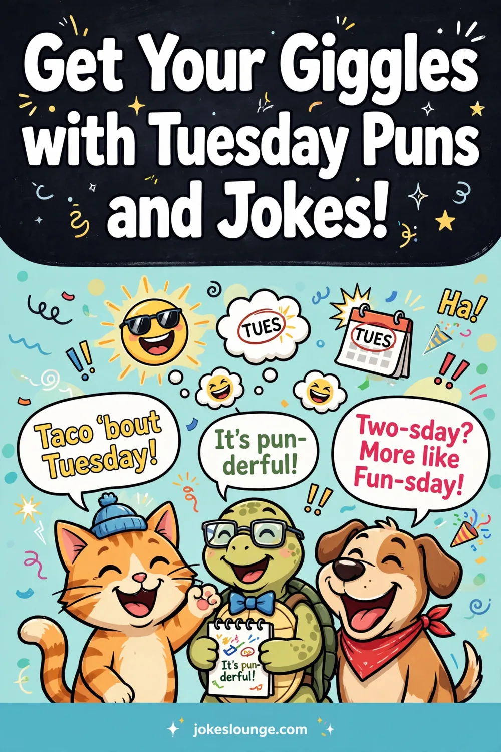 Get Your Giggles with Tuesday Puns and Jokes! - funny illustration