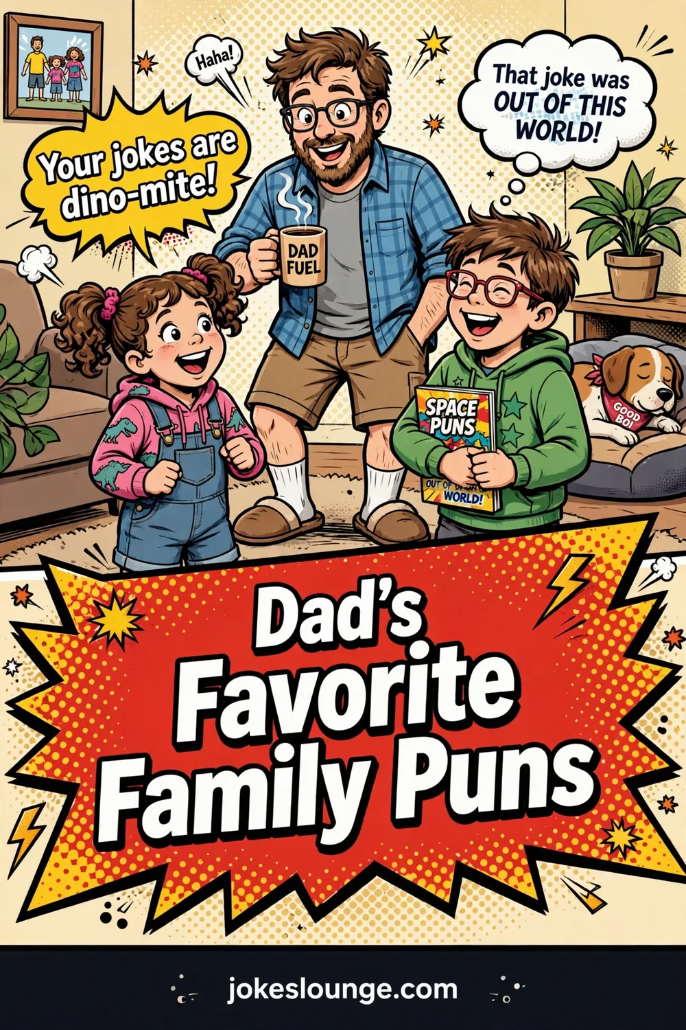 Dad’s Favorite Family Puns - funny illustration