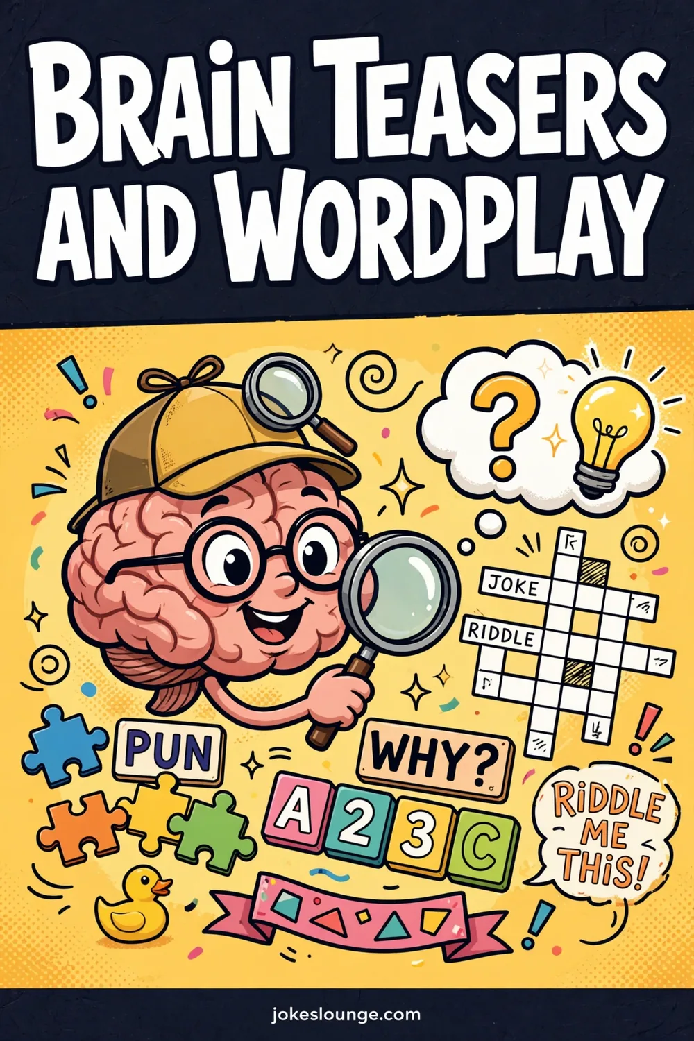 Brain Teasers and Wordplay - funny illustration