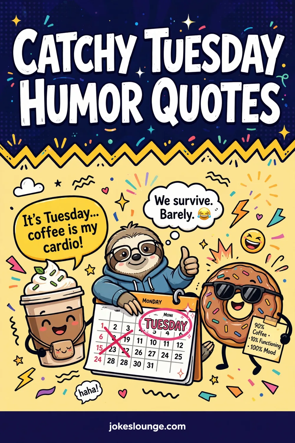 Catchy Tuesday Humor Quotes - funny illustration