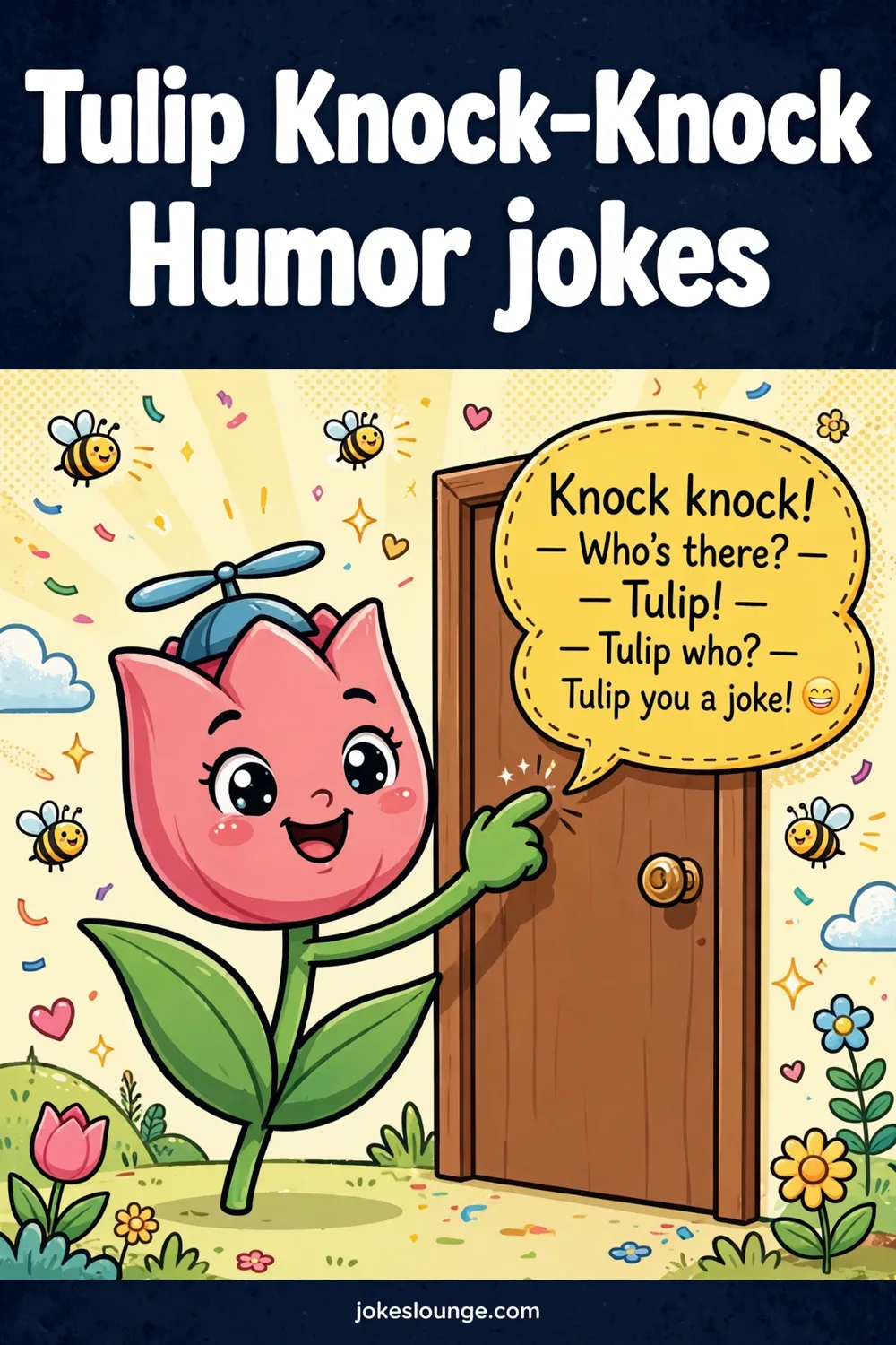 Tulip Knock-Knock Humor jokes - funny illustration