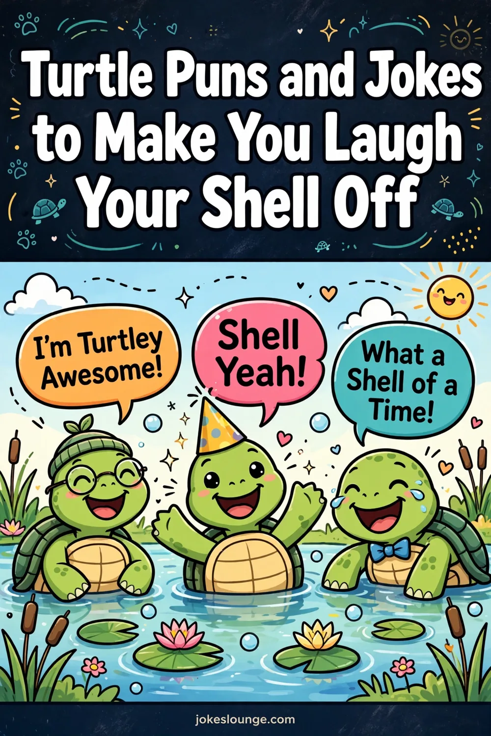 Turtle Puns and Jokes to Make You Laugh Your Shell Off - funny illustration