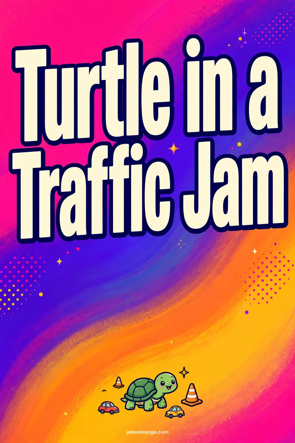 Turtle in a Traffic Jam - funny illustration
