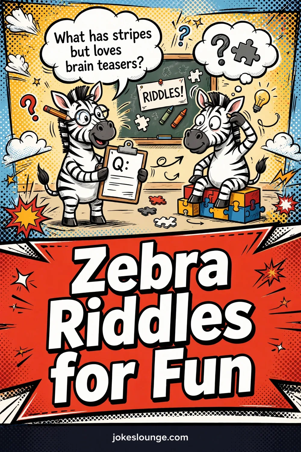 Zebra Riddles for Fun - funny illustration