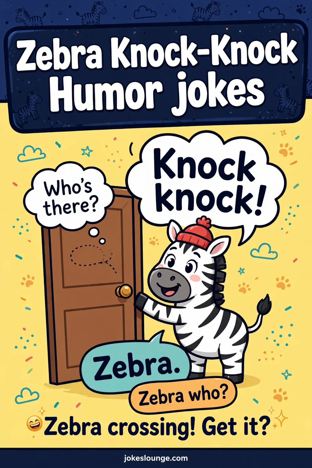Zebra Knock-Knock Humor jokes - funny illustration