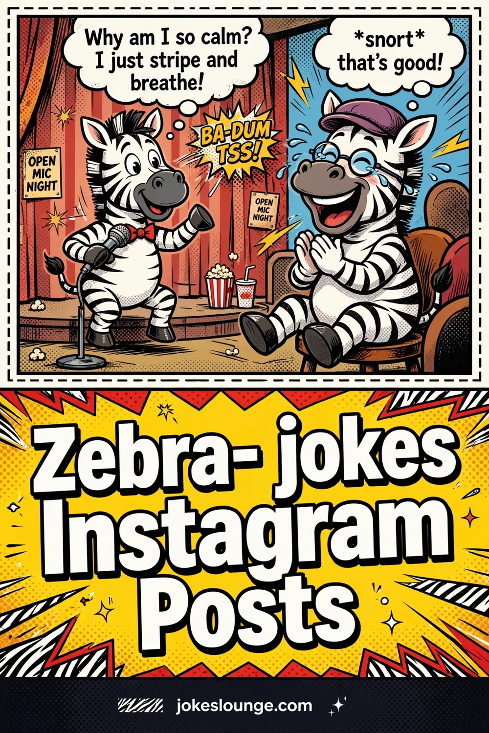 Zebra- jokes Instagram Posts - funny illustration